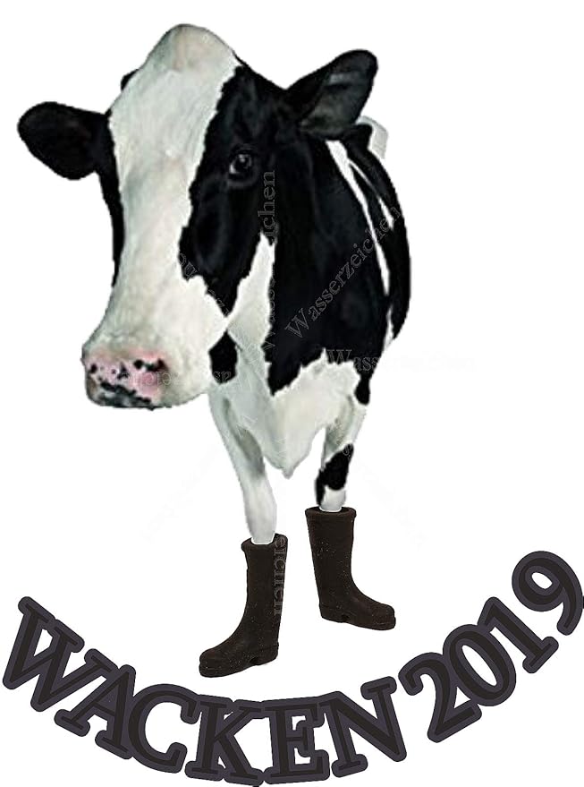 Sticker-Designs 25cm! Aufkleber-Folie Wetterfest Made IN Germany Kuh Gummistiefel Wacken 2019 W31-UV&Waschanlagenfest-Auto-Vi