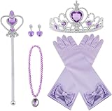 Vicloon Princess Dress Up 7PCS Set Crown Gloves Wand Necklace for Girls 3-9