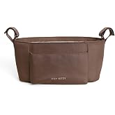 Itzy Ritzy Carry All Stroller Caddy (Mocha) | Lightweight, adjustable straps, two bottle pockets, easy-access front pocket, use on stroller or wagon