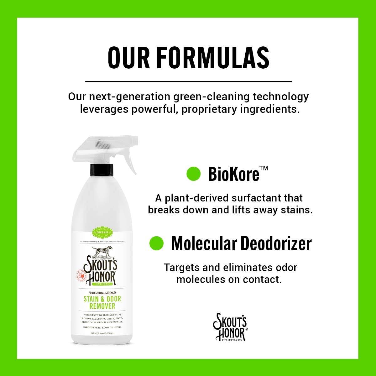 Skout’s Honor: Professional Strength Stain and Odor Remover - 35 oz. Trigger Spray Bottle - Deodorize and Clean Pet Stains, Dog Crates, Carpets, Furniture and Other Water-Safe Surfaces - Laundry Safe: Garden & Outdoor