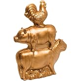 Lipco Farmyard Trio Copper-Mold Style Figurine, Poly Stone, Home Decor Accessories
