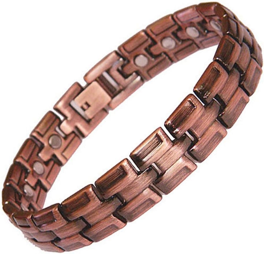 ProExl Magnetic Mens Solid Copper Golf Bracelet Roma with Adjuster and Gift Box