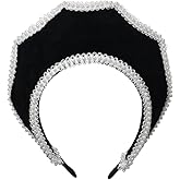 BPURB Victorian Vintage Headwear for Women Elizabethan Tudor Coronet Pilgrim Costume Accessory Anne Boleyn Hat