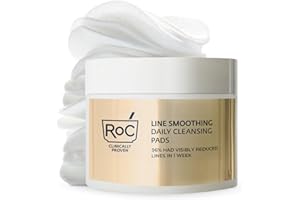 RoC Resurfacing Disks, Hypoallergenic Exfoliating Makeup Remover Pads for Wrinkles and Skin Tone, Hypo-Allegenic Skin Care, Oil-Free Daily Cleanser, 28 Count (Packaging May Vary)