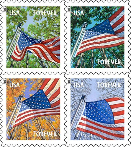 USPS Forever Stamps, Coil of 100 US Flag Postage Stamps (2016 or 2017 version) - Thumbnail 2