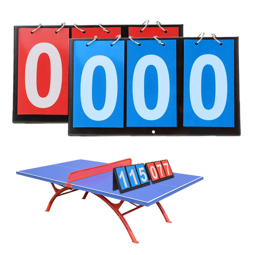 YURINWOO 2 Pack Tabletop Scoreboard Numbers Slot, 6 Digit Basketball Game Scoreboard Reusable,Multi Sports Score Flip Sports Score board for Ping-Pong Badminton Volleyball Football