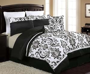 Amazon.com: VCNY Daniella 8-Piece Flocked Comforter Set