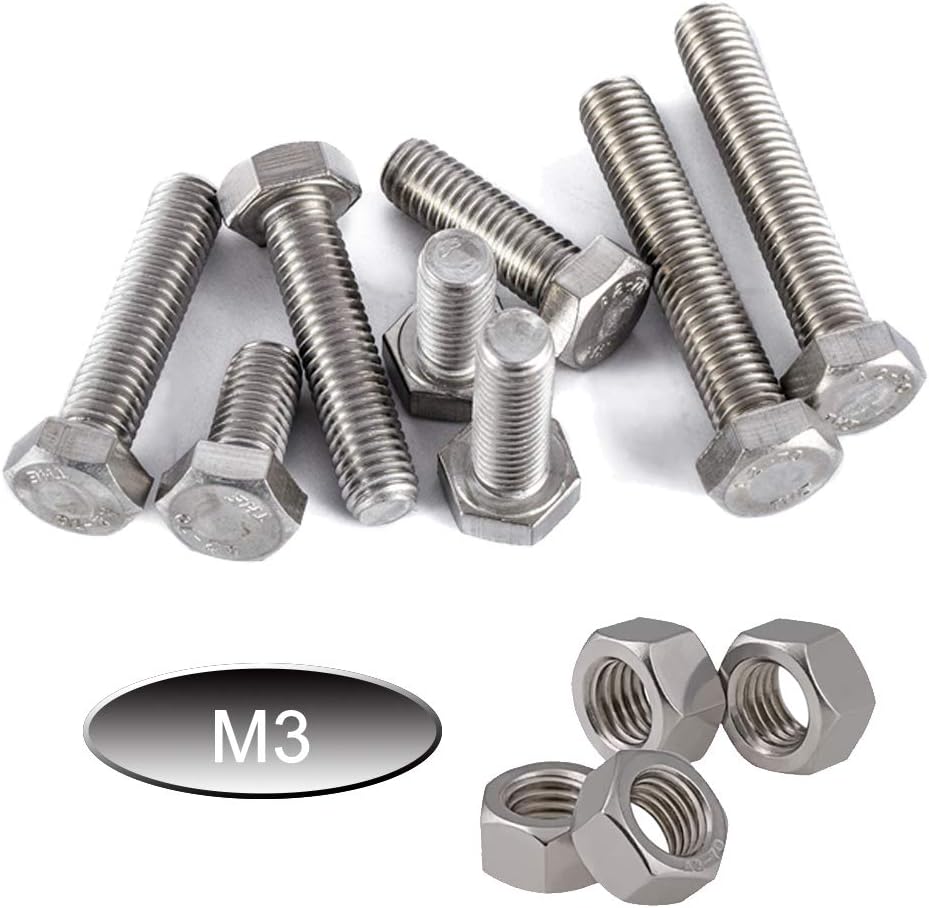 300pcs M3 Nuts and Bolts Set Outer Corner Hexagonal Screws 304