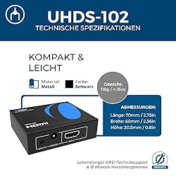 OREI UltraHD 4K @ 60 Hz 1 x 2 HDMI Splitter 1 in 2