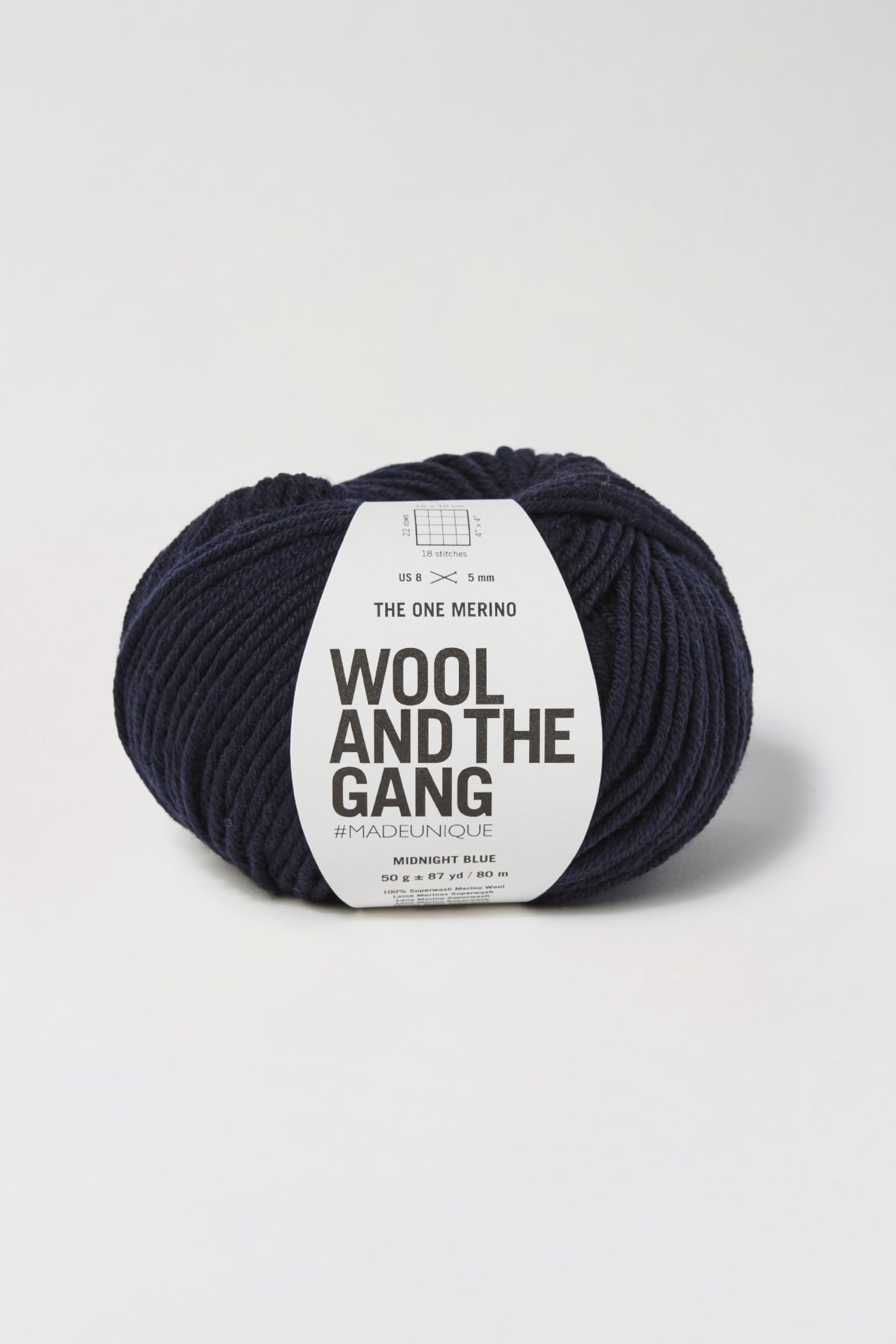 Wool and the Gang The One Merino, Midnight Blue, 50g, Aran/Worsted