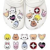Hymonhon Cute Animal Shoe Charms Decorations Cartoon Character Design for Sandals Accessories, 10-Piece Set