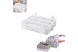 5/10 Pack Stackable Closet Organizer - Interlocking Shirt Folding Boards & Shelf Dividers, Space-Saving Wardrobe for T-Shirts