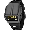 BENLYDESIGN Unique Metal Watches, OLED Digital Watch Raise to Wake Screen, Racing Watch Design Men's Wrist Watches Silicone Strap Gifts for Men
