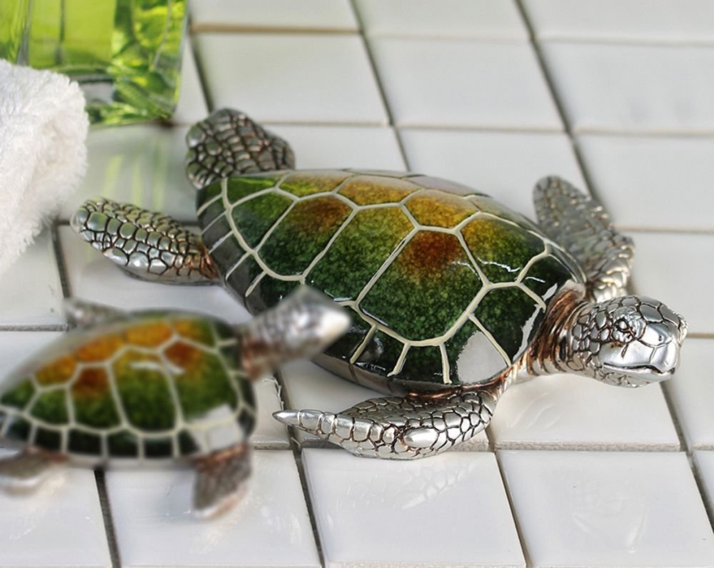 Casablanca Turtle Josie Poly, green/silver L.18cm