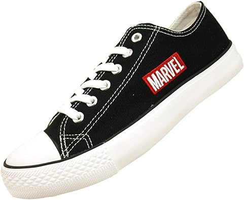 Amazon ディズニー マーベル Marvel 3010 キャンバス 黒 スニーカー メンズ 27cm Disney ディズニー スニーカー