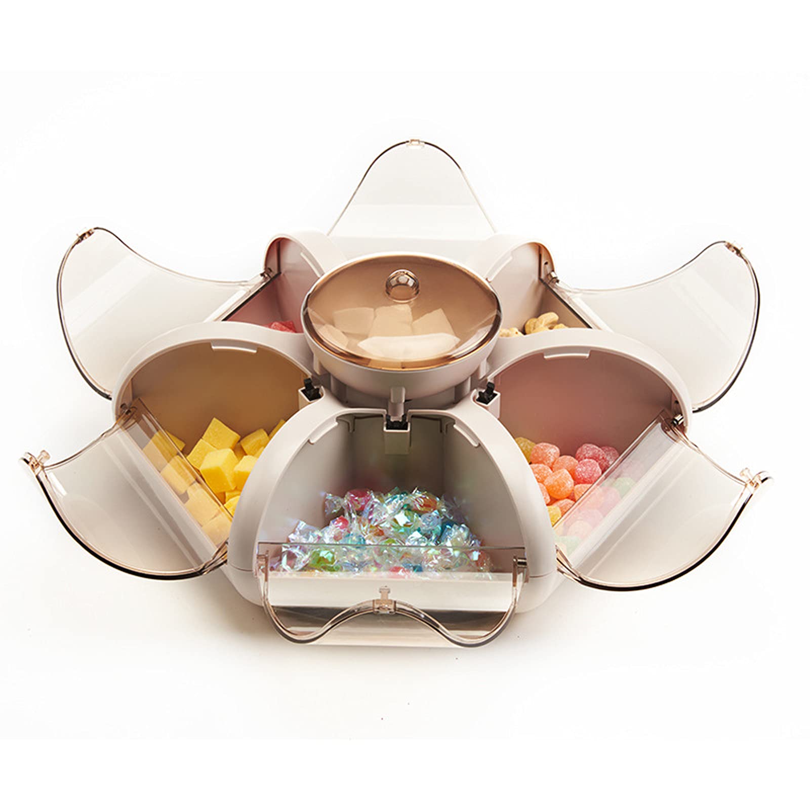 YuuHeeER Snacks Storage Box With Lid Flower Shape Snack Serving Tray Fruit Dry Container