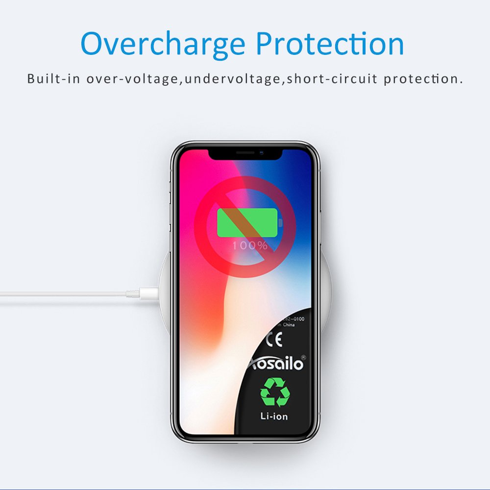 Wireless Charger, Christmas, Wozzako Charging Pad Compatible with iPhone Xs Max/XS/XR/X/8/8 Plus, Samsung Galaxy S9/S9+/S8/S8+/S7/S7 Edge More