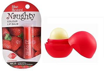 Blue Heaven Combo of Lip balm Naughty- Lip bomb (Strawberry)