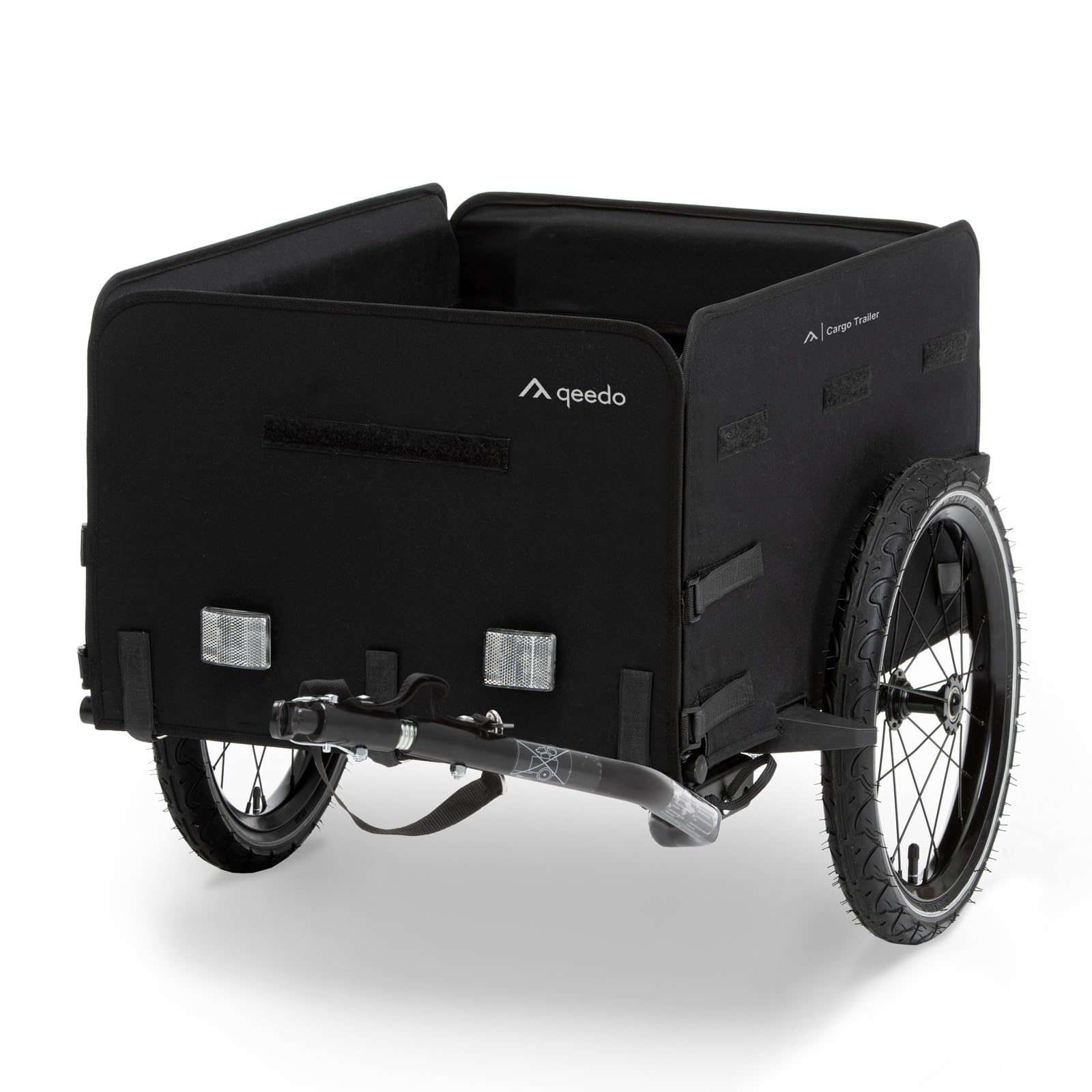 qeedo Cargo Trailer Fahrradanhänger Lastenanhänger, Fahrrad Transportanhänger, klappbar, Schwarz 3