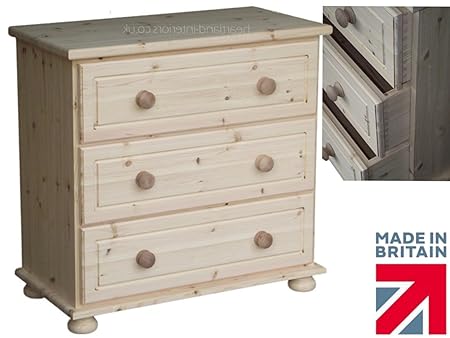 Heartland Pine Solid Pine Chest Of Drawers 3 Drawer Chest