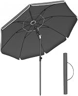 SONGMICS 1.8m Parasol Garden Umbrella UPF 50+ 30° Tilt Height Adjustable