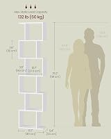 VASAGLE 6-Tier Bookshelf 24x40x191 cm Room Divider Matte White LBC461W01 view 6