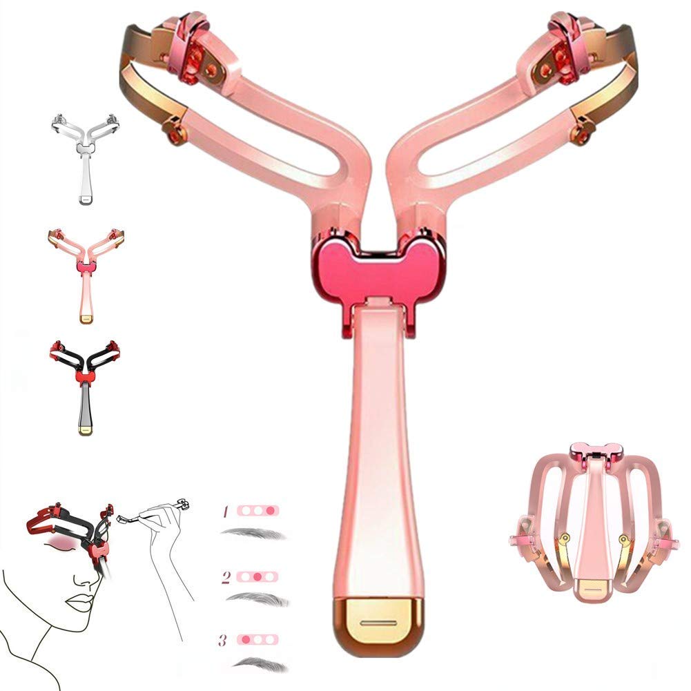 Adjustable Eyebrow Shapes Stencil Makeup Model Template Tool Eyebrow Template, Eyebrow Shaping Kit (Pink)