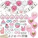 Baby Shower Decorations for Girl - Includes Matching 'Its A Girl' Banner & Balloons, Cute Photo Booth Props, Pink & White Flower Decor, and More! Perfect All in One Decoration Bundle