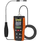BTMETER BT-9000F Hot Wire Anemometer CFM Handheld Wind Speed Meter Gauges | Air Flow Meter Measures 0.2~67Mph, Thermal Anemometer 360&deg; Revolve Telescopic Probe, LCD Backlight, For HVAC Duct Air Vent