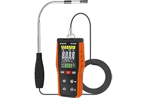 BTMETER Hot Wire Anemometer - CFM/CMM Wind Speed Gauge Handheld, Airflow Meter Measure 0.2~67Mph, Thermal Anemometer with 360