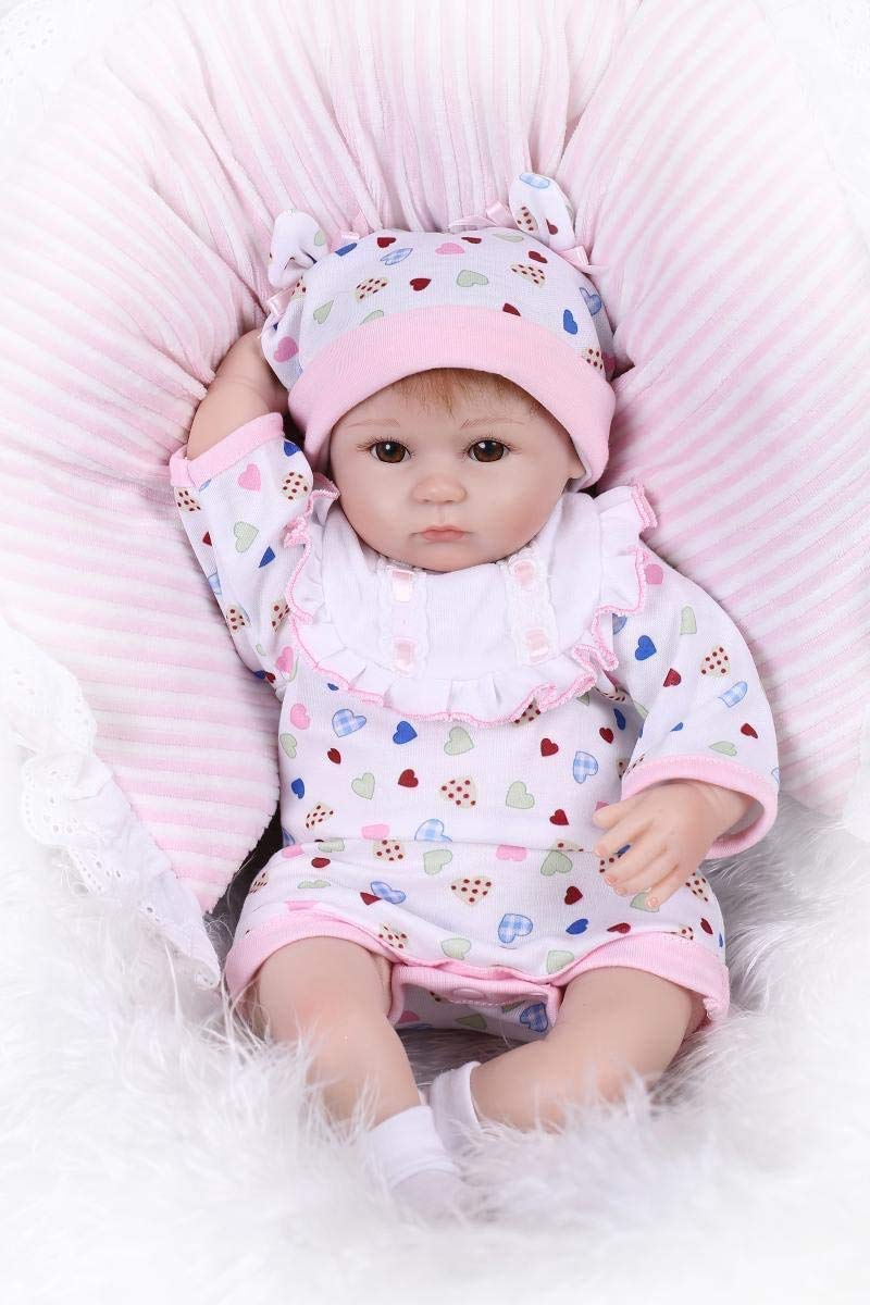 Pinky Reborn Baby Dolls 17Inch 43cm Reborn Baby Doll Realistic Newborn Dolls Girl Toy Magnet Pacifier Xmas Gift