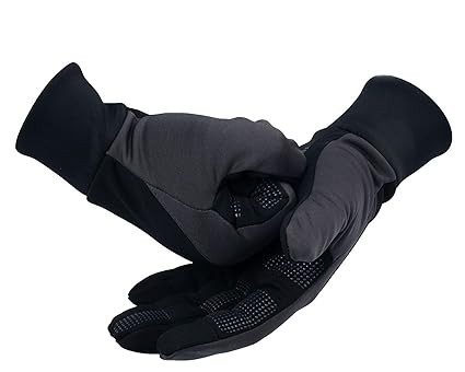 OZERO WinterHandschuhe,Thermo Softshell Handschuhe mit Anti-Rutsch Palme,Touch Screen-Fingerspitzen Und Warme Futter für Wand