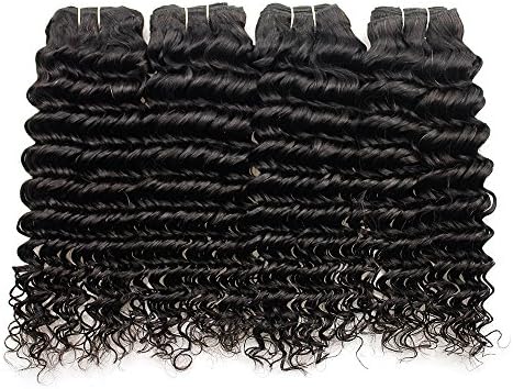 3 Bundles 7a Unprocessed Barroko Hair Products Peruvian Deep Wave Virgin Hair 100g/Bundles Natural Color Remy Human Hair Weave (14 16 18)