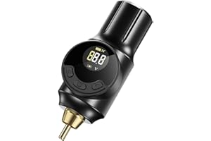 BIOMASER Wireless Tattoo Battery Pack Cordless Tattoo Power Supply 2000mAh Tattoo Machine Battery RCA Connector with LED Digital Display for Tattoo Pen Rotary Tattoo Gun