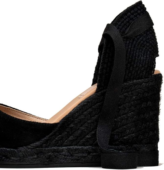 GAIMO Jute Wedge High Handkerchief Black Size 8 UK