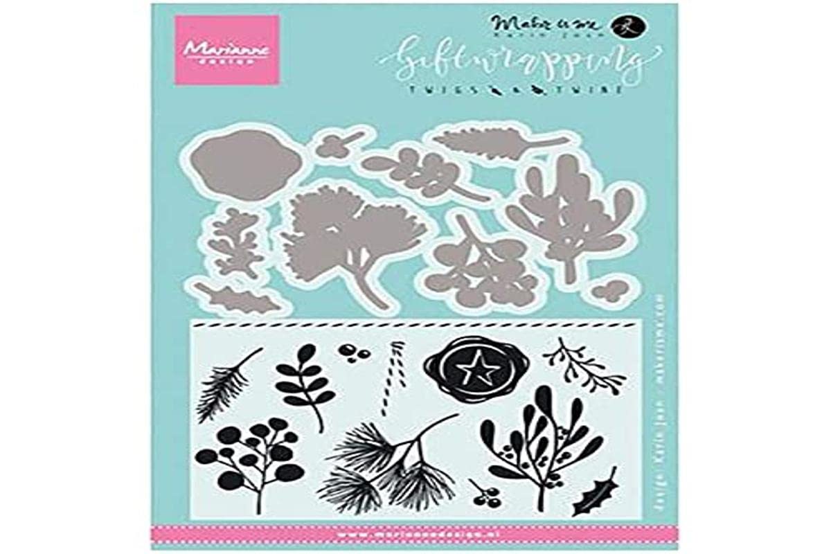 Marianne Design Stamp Giftwrapping Twigs and Twine, Acrylic, 11.5 x 18 x 0.5 cm