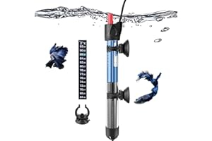 FEDOUR 25W 50W 100W 300W Submersible Adjustable Aquarium Heater, for 3–70 Gallon Fish Tank (50W for 5~15gallon)