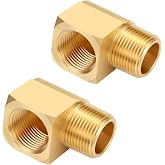2 PCS Brass Pipe Fitting 90 Degree Elbow 1/2" NPT Male x 1/2" NPT Female | Barstock Street Elbow