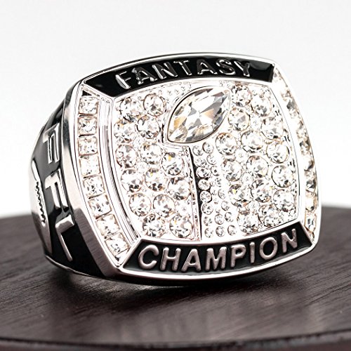 FANTASYJOCKS Fantasy Football Championship Ring (Silver) Size-11 - //coolthings.us
