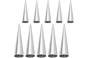 jojofuny 10pcs Stainless Steel Croissant Maker Molds Non-Stick Baking Tool 5 Small and 5 Large Cone Tubes