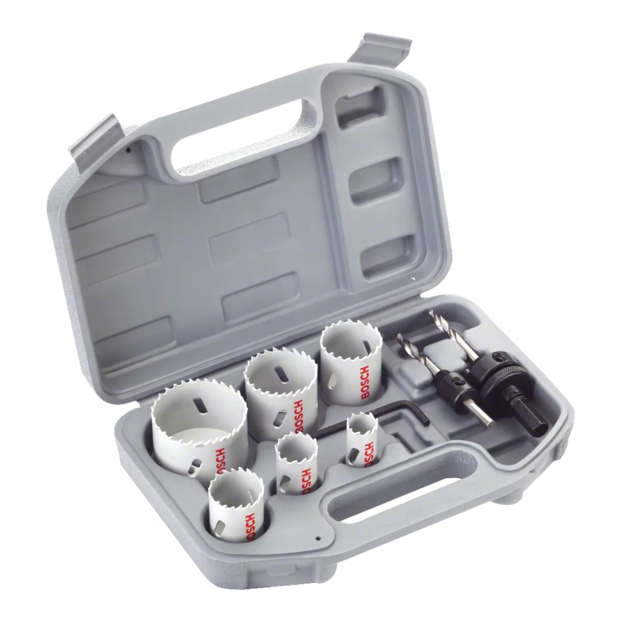 Bosch 9 pc. Hole Saw Set HSS Bi-Metal for Electricians (Metal, Wood, Ø 20-68 mm, Accessories Rotary Impact Drill)