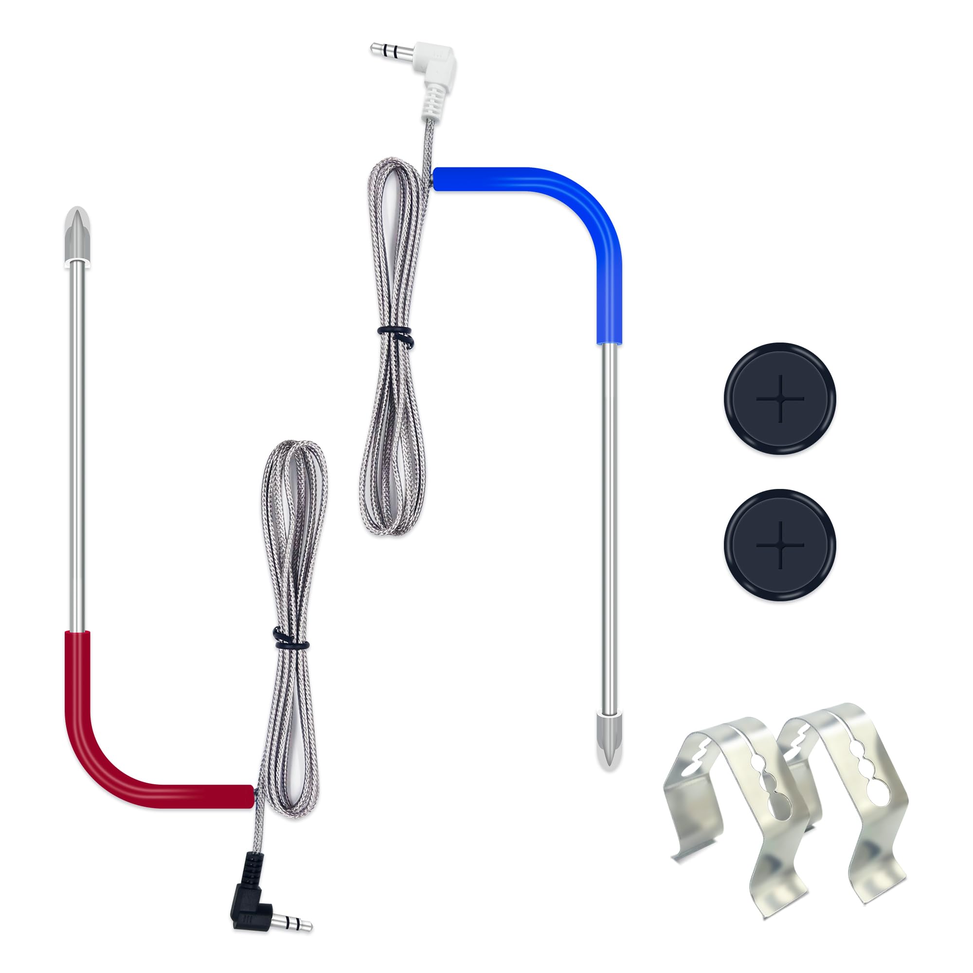 Photo 1 of 2 Sets of Replacement Grill Meat Temperature Probe Kit Compatible with Traeger Pellet Grills and Smoker (BAC431), 3.5 mm Plug and Play BBQ Meat Thermometer Sensor Probes for Treager Control Board
