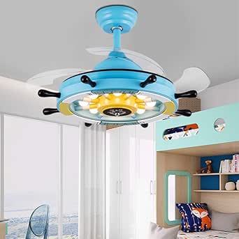 YAMEIJIA Ventilador De La Luz Mediterránea De Dibujos Animados Niños