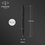 Parker IM Ballpoint Pen Matte Black with Black Trim Medium Point Blue Ink view 3