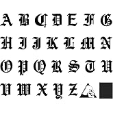 WEEKINK Gothic Letter Temporary Tattoos Initial Alphabet Tattoo for Adults | Realistic waterproof 2-week semi-permanent tattoos, featuring block letters for finger, wrist, neck, or behind-ear.