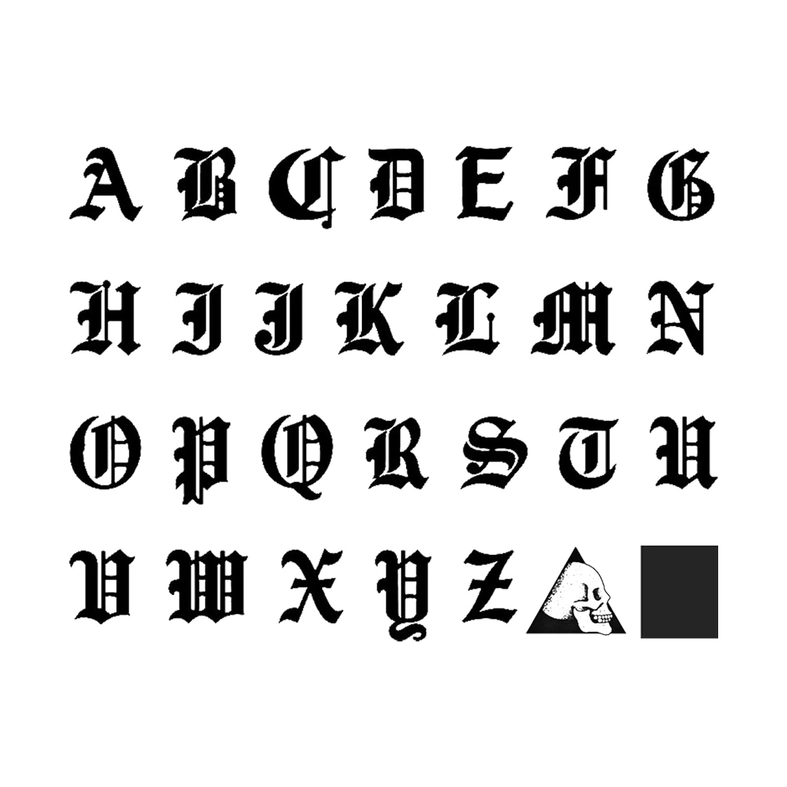 Photo 1 of WEEKINK Old English Gothic Alphabet Letter Temporary Tattoos – Realistic Name & Word Fake Tattoo for Finger, Wrist & Neck, Long Lasting Semi-Permanent Tattoos for Men & Women