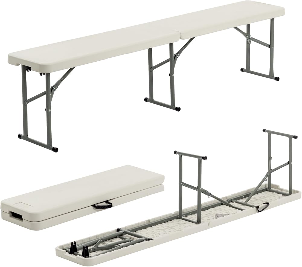 Harbour Housewares 6ft Folding Garden Bench Pack of 2 Heavy Duty