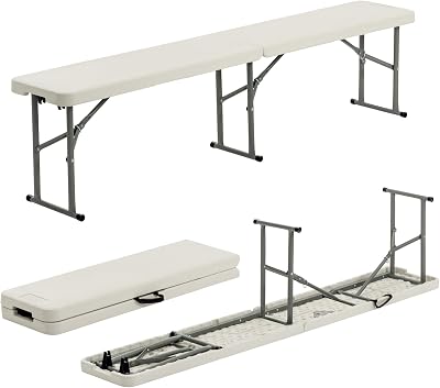 Harbour Housewares 6ft Folding Garden Bench Pack of 2 Heavy Duty