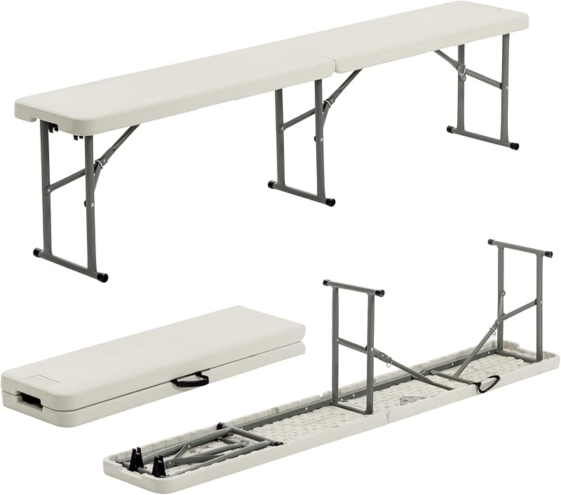 Harbour Housewares 6ft Folding Garden Bench Pack of 2 Heavy Duty