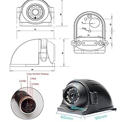 HD 1080P Backup Camera 9" Monitor DVR Kit,4 x IR